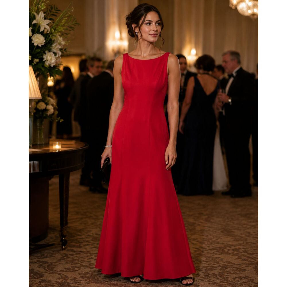 Lauren Ralph Lauren Red Formal Sleeveless Gown Dress Size 14 NWT $365 MSRP